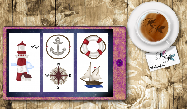 Digital Sticker Set Maritim Stil – Bild 2