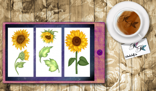 Digital Sticker Set Sonnenblumen / Sunflower Set – Bild 2