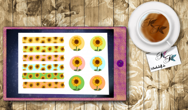 Digital Sticker Set Sonnenblumen / Sunflower Set – Bild 14