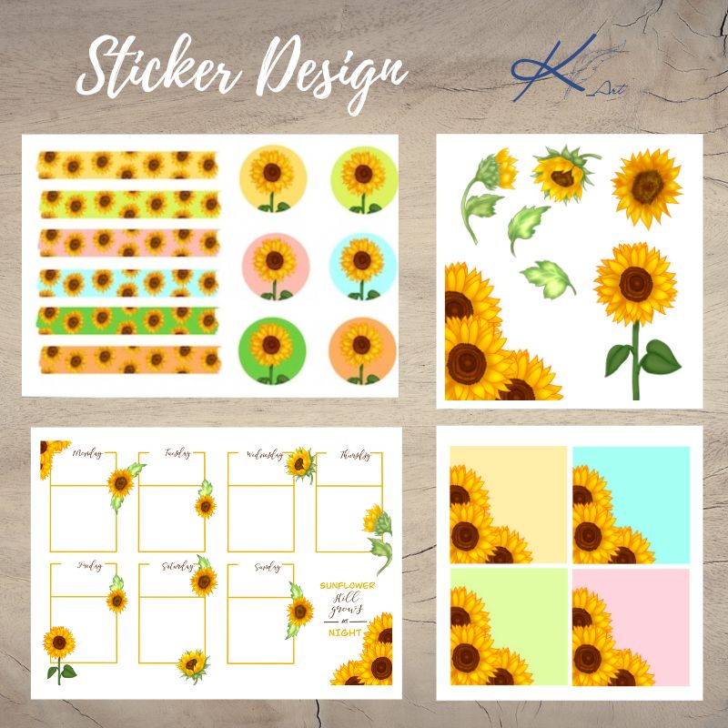 220409 Sticker Sonnenblumen