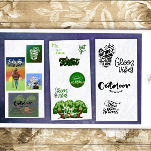 Digital Sticker Set Wandern im Wald