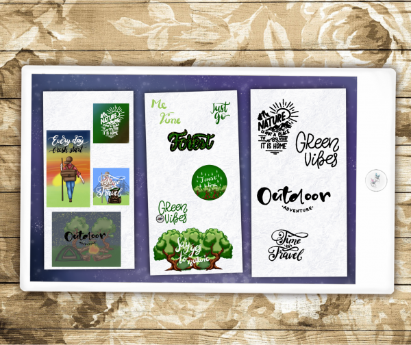 Digital Sticker Set Wandern im Wald – Bild 2