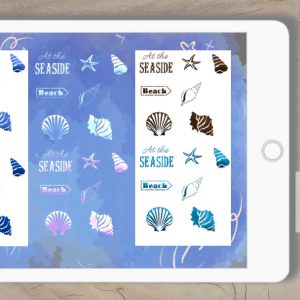 Digital Sticker Set Seaside