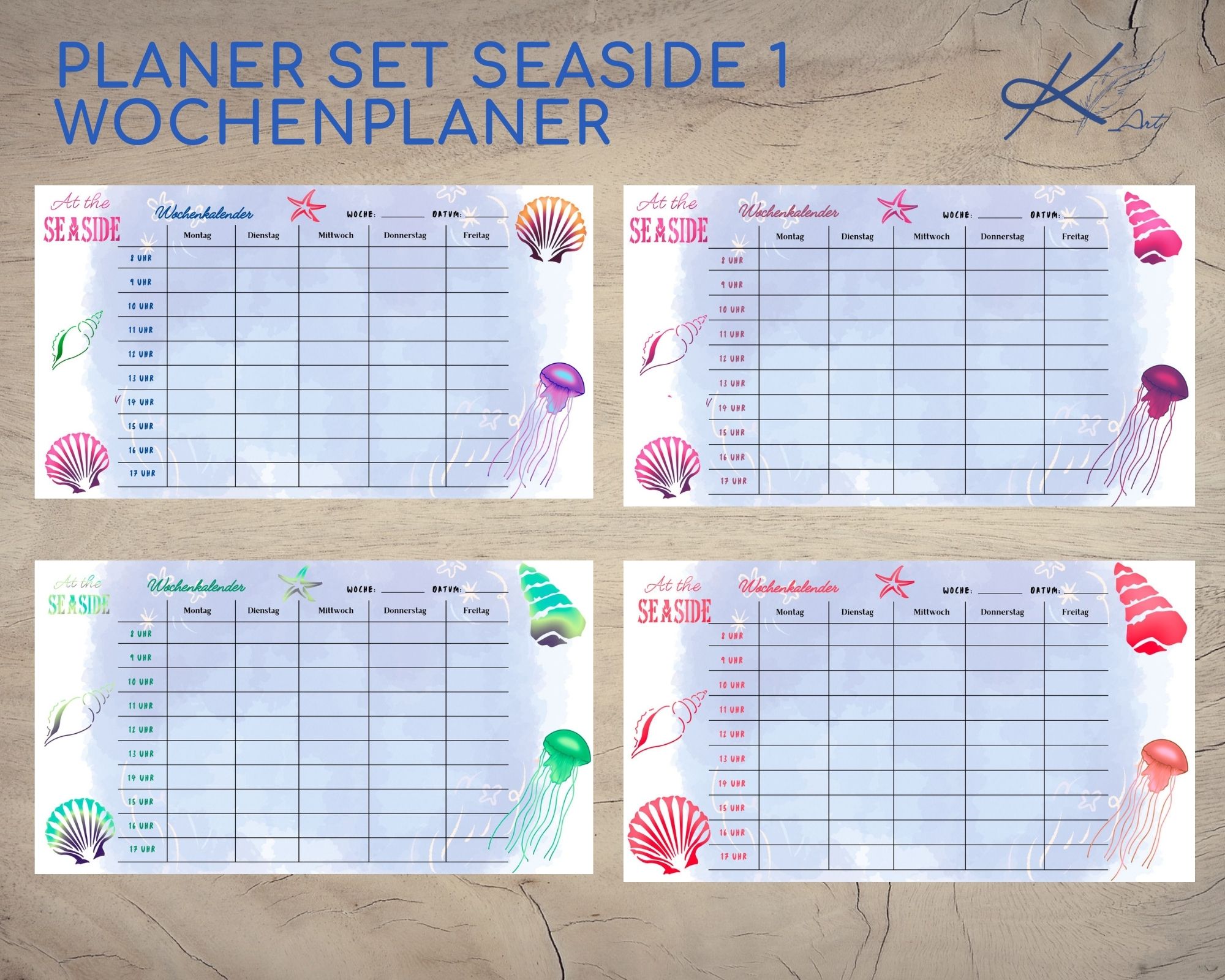 Wochen Planer Set Quallen, KiKo Art