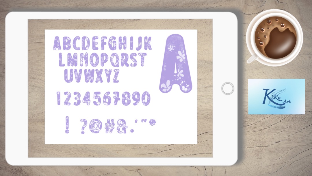 Lettering lila Blumen, KiKo Art