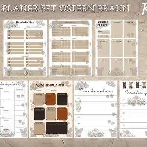 Planer Set Ostern braun