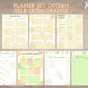 Planer Set Ostern gelb grün orange