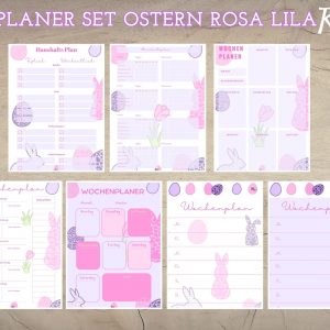 Planer Set Ostern rosa lila