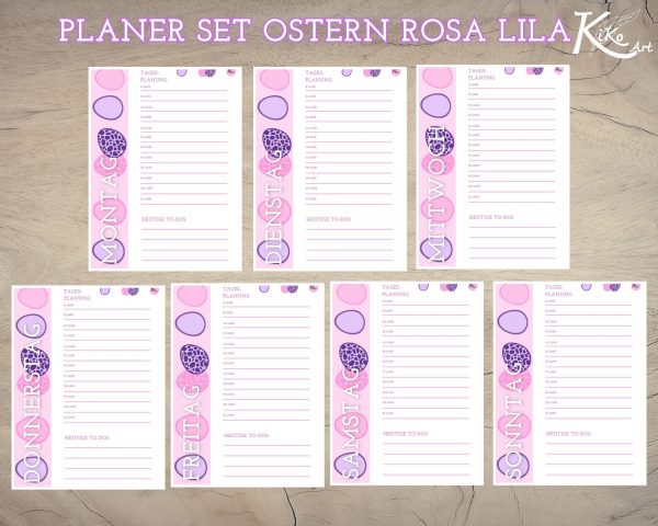 Planer Set Ostern rosa lila – Bild 4