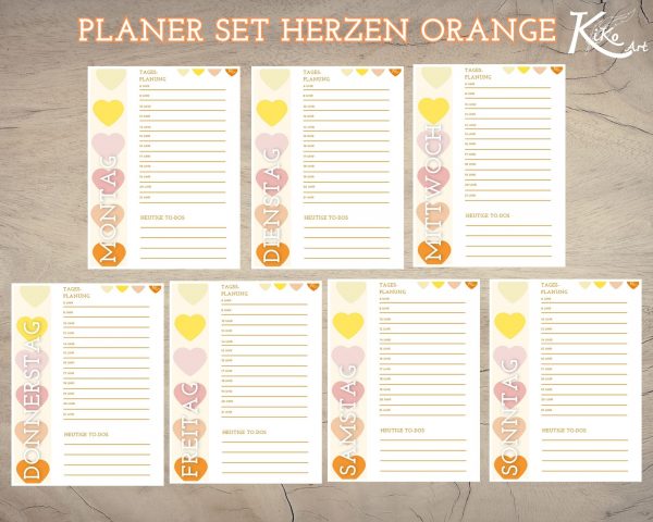 Planer Set Herzen orange – Bild 4