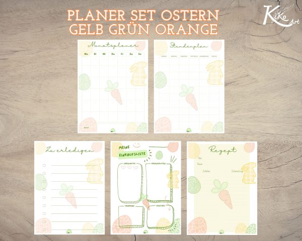 Planer Set Ostern gelb grün orange – Bild 3
