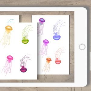 Digital Sticker Set Quallen