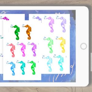 Digital Sticker Set Seepferdchen