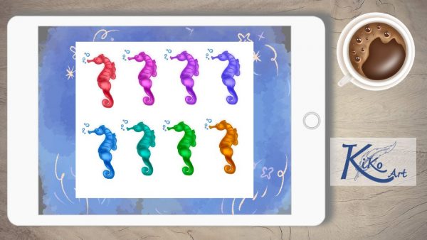 Digital Sticker Set Seepferdchen – Bild 2