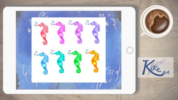 Digital Sticker Set Seepferdchen – Bild 3