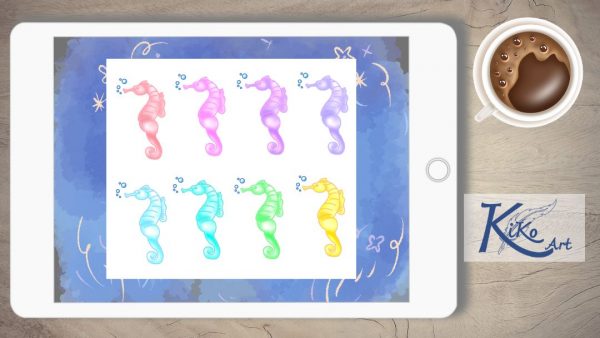 Digital Sticker Set Seepferdchen – Bild 4