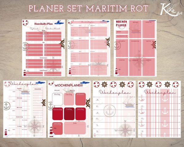 Planer Set Maritim rot – Bild 3