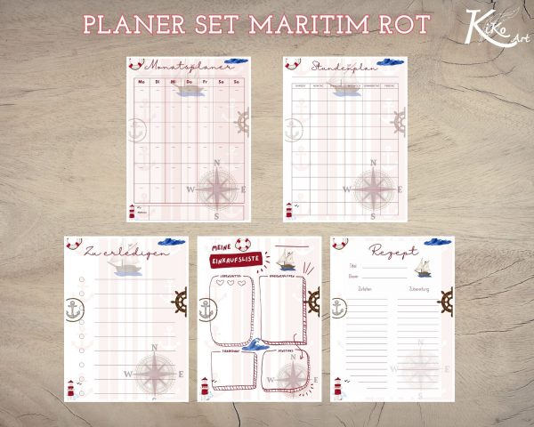 Planer Set Maritim rot – Bild 2