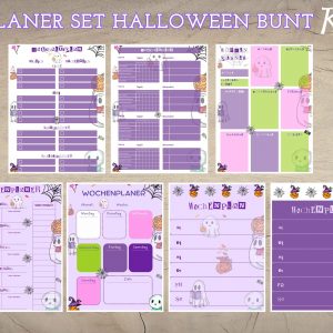 Planer Halloween Geister, Kürbisse und Süßigkeiten