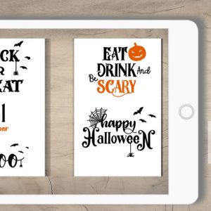 Digital Sticker Set Halloween Lettering