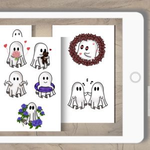 Digital Sticker Set Halloween Geister