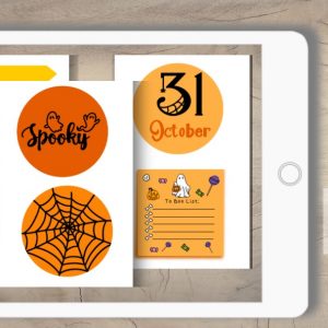 Digital Sticker Set Halloween Notiz