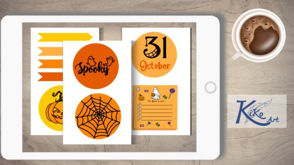 Digital Sticker Set Halloween Notiz – Bild 2