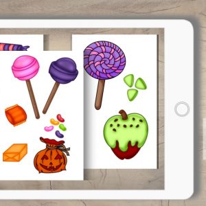 Digital Sticker Set Halloween Süßigkeiten