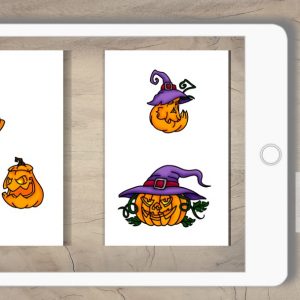 Digital Sticker Set Halloween Kürbisse