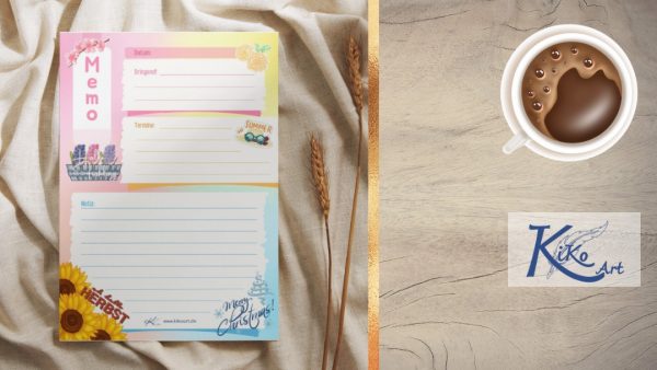 Jahreszeiten Notizblock | DIN A5 (14,8 cm x 21 cm), 25 Blatt