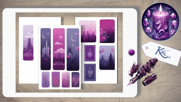 Jahr des Drachen Sticker Set purple – Bild 3