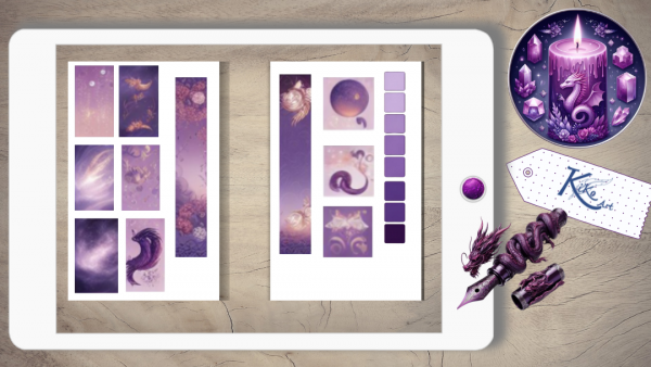Jahr des Drachen Sticker Set purple – Bild 4
