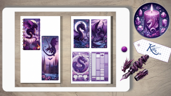 Jahr des Drachen Sticker Set purple – Bild 5