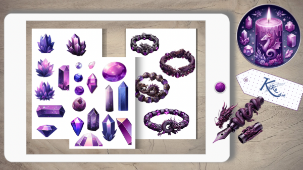 Jahr des Drachen Sticker Set purple – Bild 7