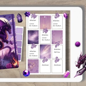 Jahr des Drachen Sticker Set purple