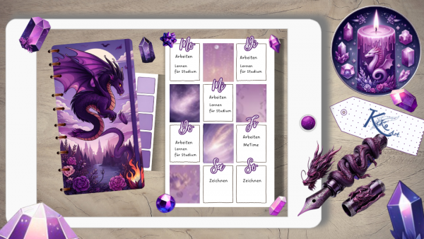 Jahr des Drachen Sticker Set purple – Bild 2