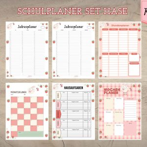 Schulplaner Hase Erdbeer