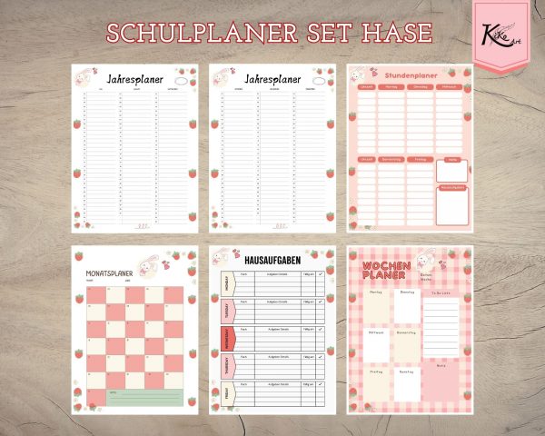 Schulplaner Hase Erdbeer – Bild 2