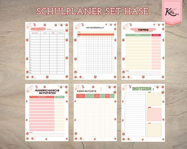 Schulplaner Hase Erdbeer – Bild 3