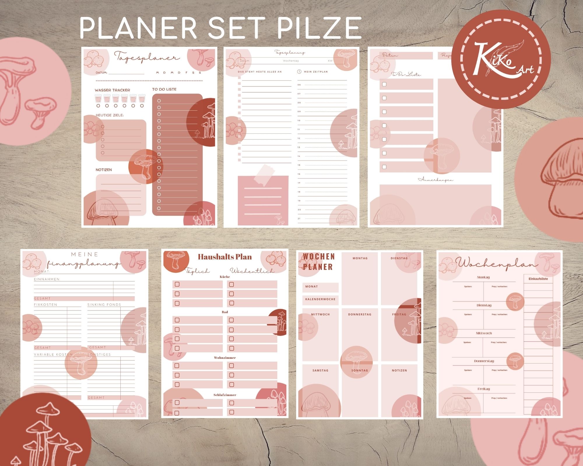 Planer Set Herbst Pilze, KiKo Art