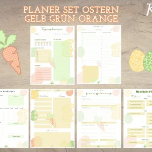 Planer Set Ostern gelb grün orange