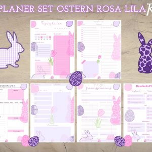 Planer Set Ostern rosa lila