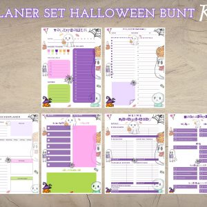 Planer Halloween Geister, Kürbisse und Süßigkeiten