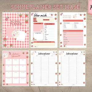 Schulplaner Hase Erdbeer
