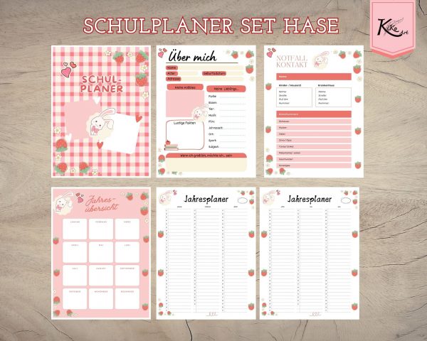 Schulplaner Hase Erdbeer
