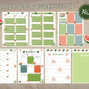 Digitale Planer Seiten – Sommerliches Wassermelonen-Motiv